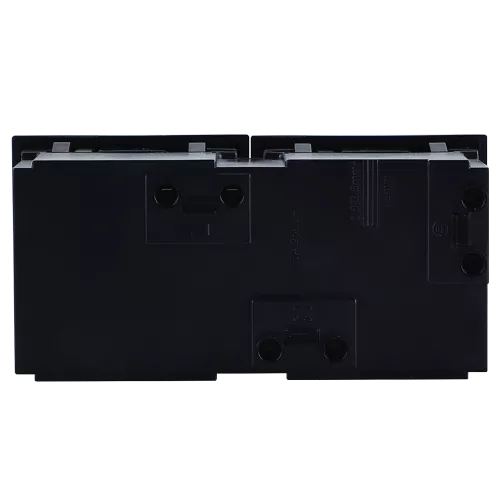 Розетка с заземлением с защитными шторками 16А 250В, 4 модуля, 90х45мм, поворот вилки на 45 градусов, на клеммах, цвет черный