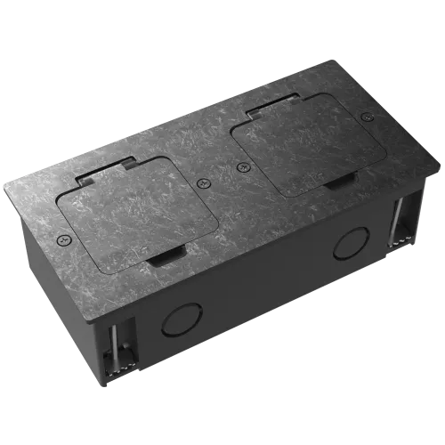 Лючок для электроустановочных изделий стандарта 45х45, установка 2 модулей 45х45мм, IP44, с квадратной крышкой, БЕЗ установочного набора, цвет оцинкованная сталь