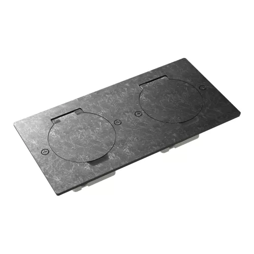 Лючок для электроустановочных изделий стандарта 45х45, установка 2 модулей 45х45мм, IP44, с круглой крышкой, БЕЗ установочного набора, цвет оцинкованная сталь