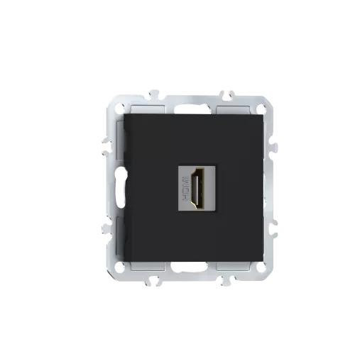 Розетка с разъёмом HDMI 2.0a черный, цвет матовый карбон, серия A07 Donel