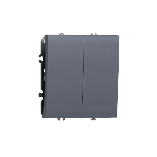 Кнопочный выключатель 2-клавишный, 2н.о. 10A 250В, цвет сталь, серия S08 Donel