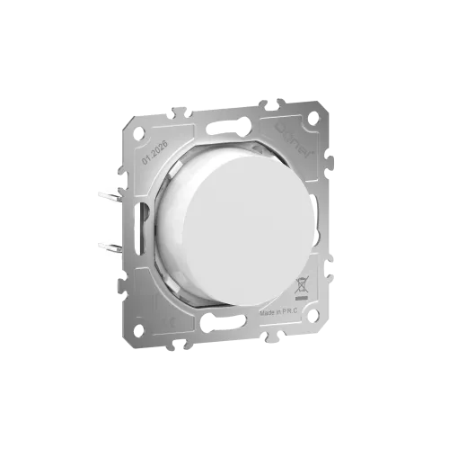 Светорегулятор Triac поворотный, LED-лампы 100Вт, акт.нагрузка 300Вт, цвет глянцевый белый, серия D16, Donel