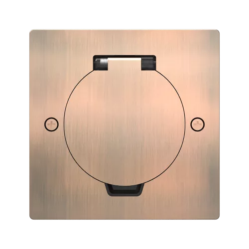 Лючок для электроустановочных изделий стандарта 45х45, установка 1 модуля 45х45мм, IP44, квадратный, с круглой крышкой, БЕЗ установочного набора, цвет красная медь