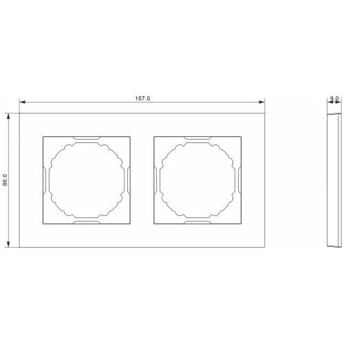 Рамка 2-я, цвет сталь, серия A07 Donel