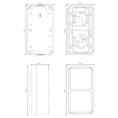 Двойной блок накладной IP55 - розетка Schuko с заземлением со шторками с крышкой 16А 250В на винтах + выключатель 1-клавишный проходной накладной 10A 250В, цвет антрацит, серия W55 Donel