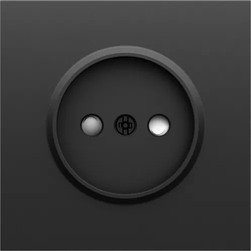 Накладка для розетки Schuko без заземления, со шторками, цвет графит чёрный, серия S08 Donel