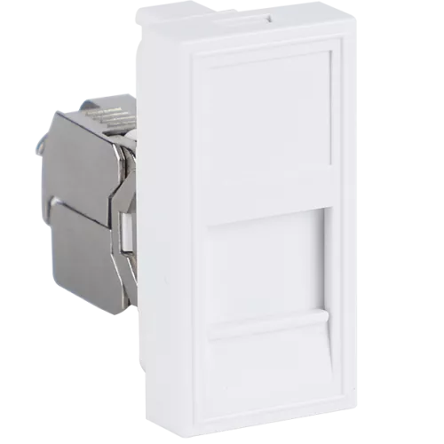 Розетка компьютерная RJ45 кат.6 FTP, 1 модуль, 22,5х45мм, цвет белый
