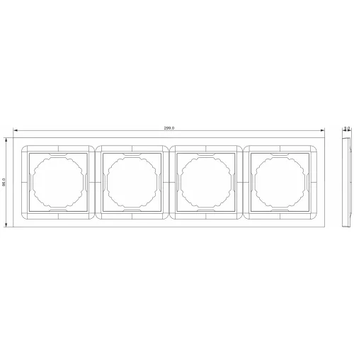 Рамка Wave 4-я, цвет матовый карбон, серия A07 Donel