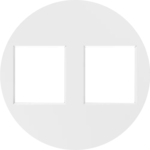 Накладка 2-я для розеток RJ45,TV,SAT, глянцевый белый, серия D16