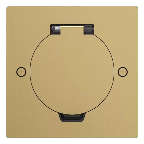 Лючок для электроустановочных изделий стандарта 45х45, установка 1 модуля 45х45мм, IP44, квадратный, с круглой крышкой, БЕЗ установочного набора, цвет зотоло