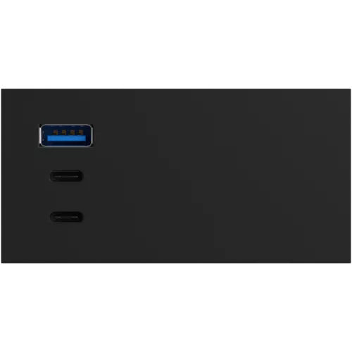 USB-зарядка 100W типа A+С+С, 4 модуля, 45х90мм, цвет чёрный матовый