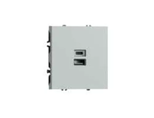 USB-зарядка типа A+С 3100мA 20Вт, цвет графит серый, серия S08 Donel