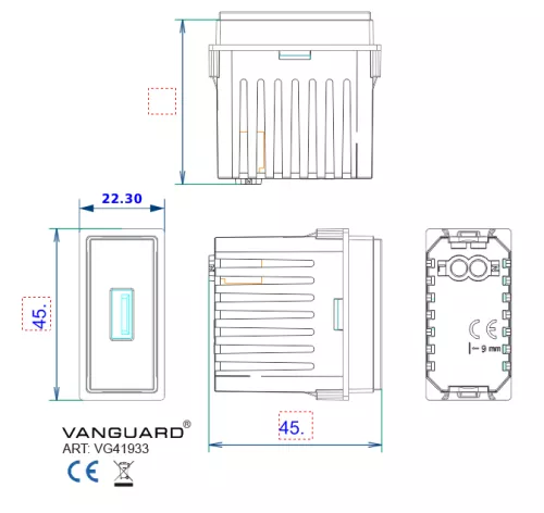 Зарядное устройство USB Стандарт А 5V 2100мА 1 модуль, белый