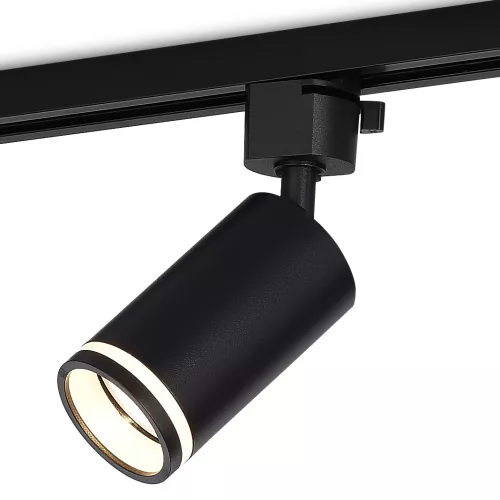 Светильник для однофазного шинопровода под LED-лампу с цоколем GU10, D55хH155мм, поворотный, IP20, без лампы, цвет - черный