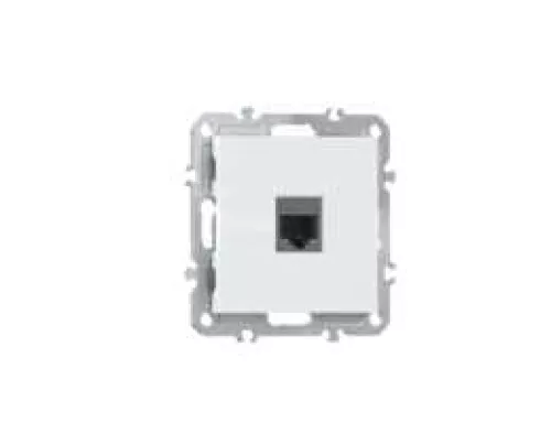 Розетка RJ45 cat.6, компьютерная на 1 выход, цвет глянцевый белый, серия A07 Donel