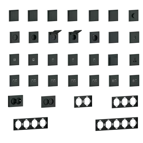 Рамка Podium 3-я, цвет черный графит, серия S08 Donel
