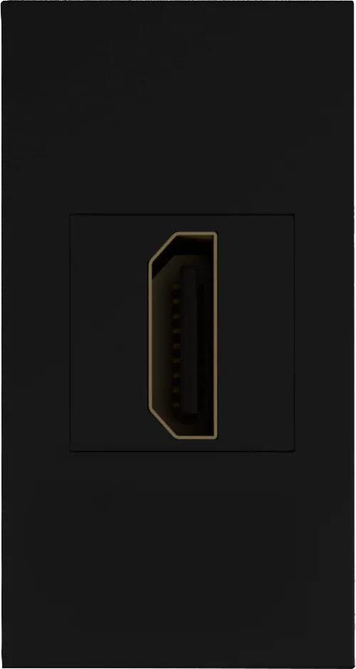 Разъём HDMI для передачи данных, 1 модуль, 22.5х45мм, цвет черный