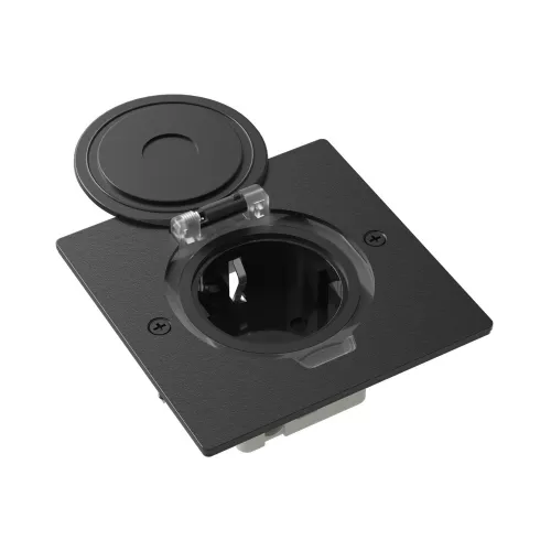 Лючок для электроустановочных изделий стандарта 45х45, установка 1 модуля 45х45мм, IP44, квадратный, с круглой крышкой, БЕЗ установочного набора, цвет антрацит