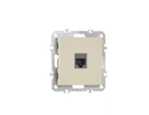 Розетка RJ11, телефонная на 1 выход, цвет матовый кремовый, серия A07 Donel