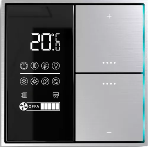KNX многофункциональный комнатный термостат, цвет глянцевое серебро