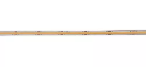 Лента светодиодная COB тёпло-белая DC24V 9,6W/m 3000K 650Lm/m 500д/м CRI>90 IP65, упаковка 5 метров, ширина 8мм, высота 2мм, самоклейкая