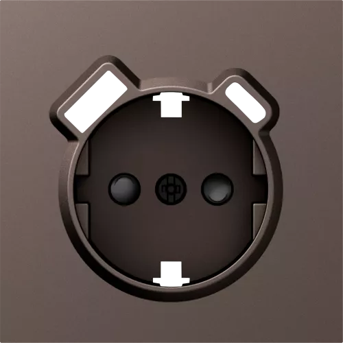 Накладка для розетки Schuko с зарядным устройством USB A+C, со шторками 16A 250В, мокко, серия S08