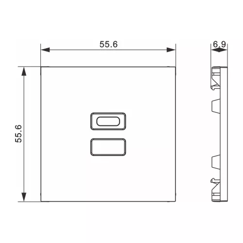 Накладка для USB-зарядки, цвет шампань, серия A07 Donel