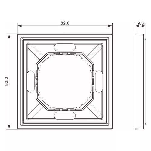 Рамка Podium 1-я, цвет черный графит, серия S08 Donel