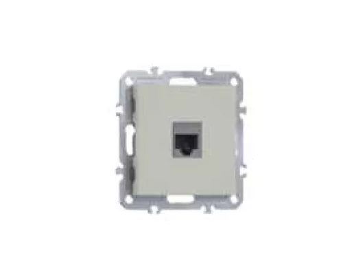 Розетка RJ45 cat.6, компьютерная на 1 выход, цвет матовый кашемир, серия A07 Donel