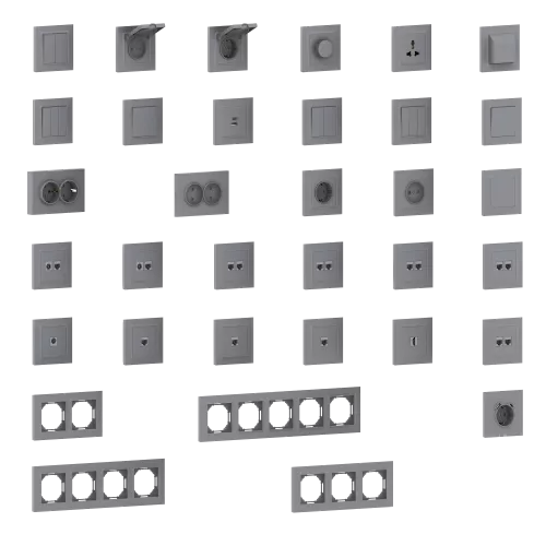 Рамка Wave 4-я, цвет матовый серый, серия A07 Donel