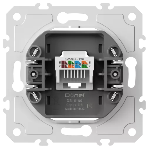 Механизм розетки RJ45 cat.6, компьютерная розетка на 1 выход для серий A07/S08, Donel