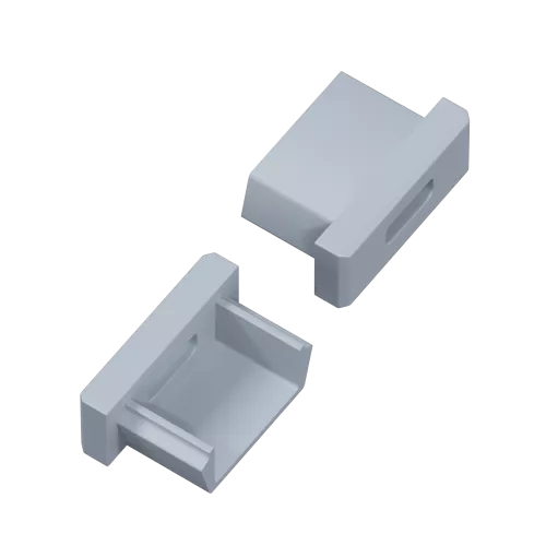 Заглушка боковая с отверстием для профиля DN18522, цвет серый