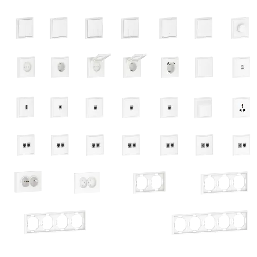 Накладка на 2 выхода для розеток RJ11, RJ45 и TV/SAT, цвет матовый белый, серия S08 Donel