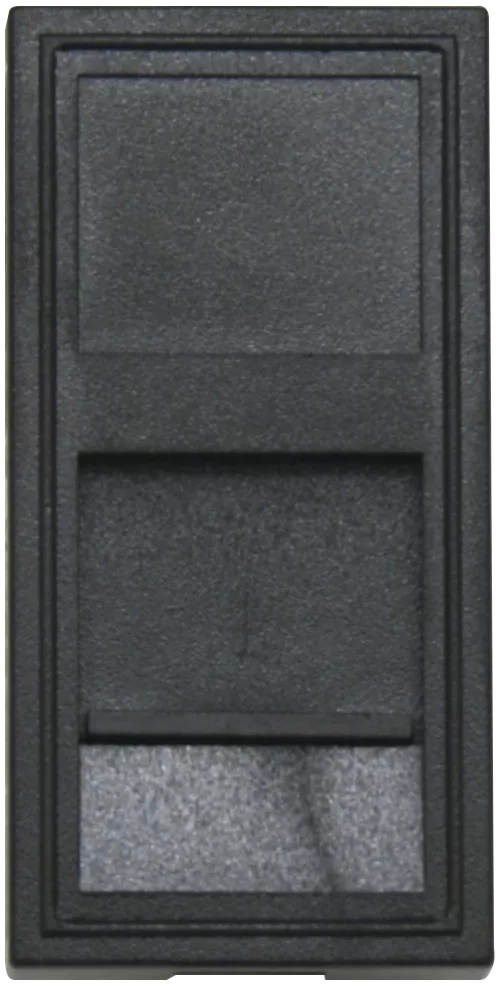 Розетка компьютерная RJ45 кат.6a UTP, 1 модуль, 22,5х45мм, цвет черный матовый