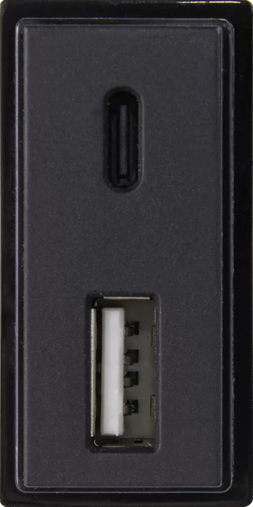 Зарядное устройство USB Стандарт A-С 5V 3100мА 1 модуль, черный