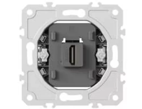 Механизм розетки HDMI 2.0a, разъём типа A 180°, 4K Full HD, 60 Hz 3D, HDR, цвет черный для серий A07/S08, Donel