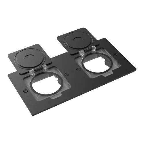 Лючок для электроустановочных изделий стандарта 45х45, установка 2 модулей 45х45мм, IP44, с квадратной крышкой, БЕЗ установочного набора, цвет антрацит