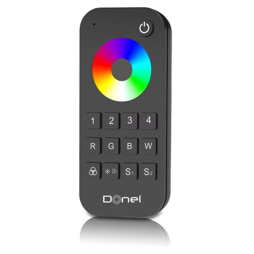 Пульт дистанционного управления RGB+W, 4 канала, зона охвата 30 метров, цвет черный
