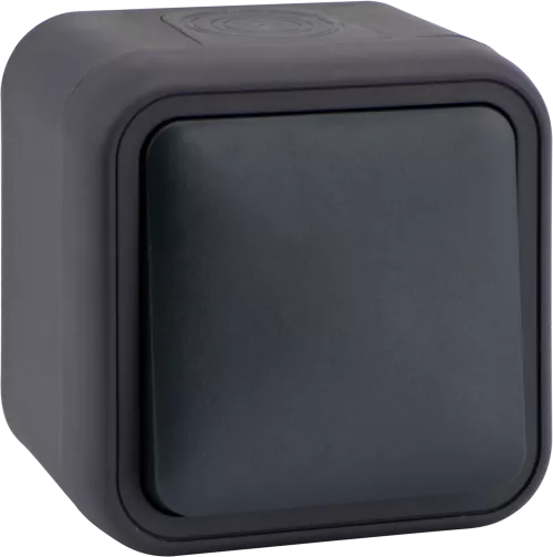 Выключатель 1-клавишный накладной 10A 250В IP55, цвет антрацит, серия W55 Donel