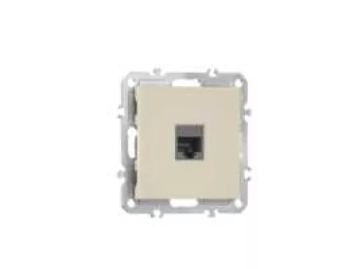 Розетка RJ45 cat.5, компьютерная на 1 выход, цвет матовый кремовый, серия A07 Donel