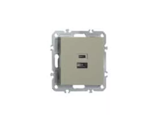 USB-зарядка типа A+С 3100мA 12Вт, цвет шампань, серия A07 Donel