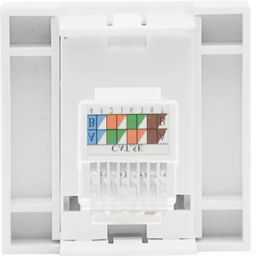 Розетка компьютерная RJ45 кат.5e UTP, 2 модуля, 45х45мм, цвет белый