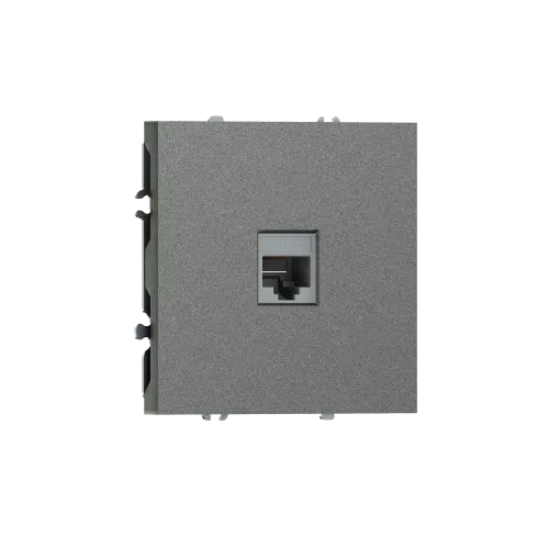 Розетка RJ45 cat.5, компьютерная на 1 выход, цвет матовый титан, серия S08 Donel