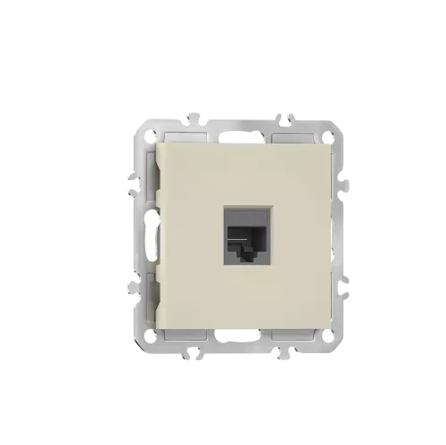 Розетка RJ45 cat.5, компьютерная на 1 выход, цвет матовый кремовый, серия A07 Donel