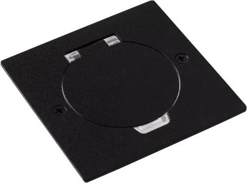 Лючок для электроустановочных изделий стандарта 45х45, установка 1 модуля 45х45мм, IP44, квадратный, с круглой крышкой, БЕЗ установочного набора, цвет антрацит