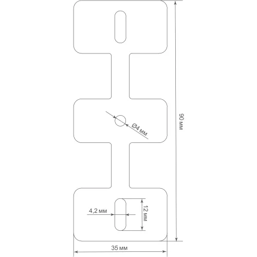 Клипса крепления к потолку для профиля DN18CS5075, 34х8х90мм, цвет алюминий