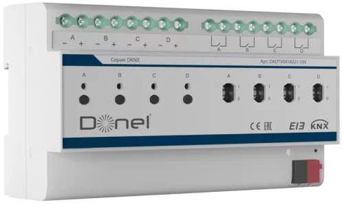 KNX диммер 1-10V 4-х канальный 16A