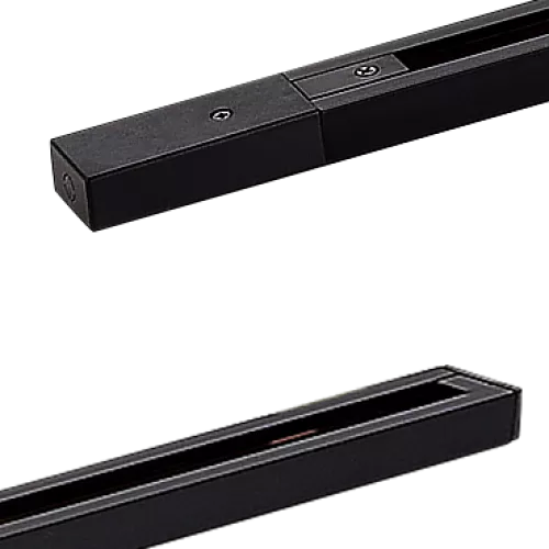 Шинопровод однофазный алюминиевый, накладной/подвесной, L2080х34х19.2мм, токоподвод и заглушка в комплекте, цвет - черный