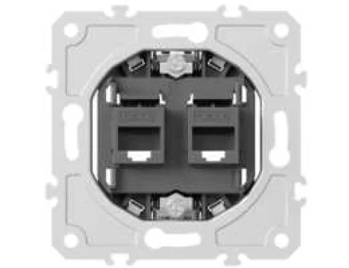Механизм розетки RJ11 + RJ45 cat.6, комбинированная розетка на 2 выхода (телефон + компьютер) для серий A07/S08, Donel