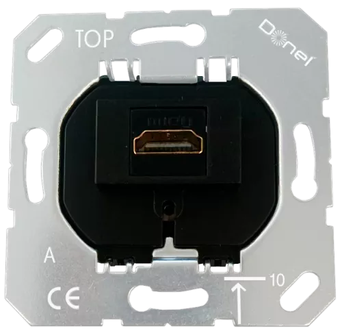 Розетка HDMI 2.0 type A, производство Donel, механизм без накладки, чёрный